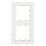 Two gang frame, Design CUBIC, white