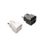 Euro-adapters, 2 way socket outlet white with children protection with label