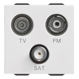 TV-FM-SAT single conn. 3outs white