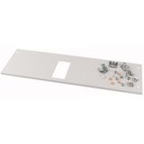 Front cover, +mounting kit, for NZM1, horizontal, 3/4p, HxW=150x600mm, grey