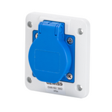 10° ANGLED FLUSH-MOUNTING SOCKET-OUTLET - 2P+E 16A 200-250V 50/60HZ - 85X75 - BLUE - SCREW WIRING