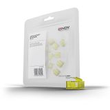 RJ-45 Port Blockers (Without Key) - Pack of 20, Yellow Protects RJ-45 ports from unauthorized access