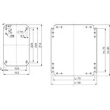 Plain mounting plate H300xW200mm made of galvanised sheet steel