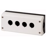 Surface mounting enclosure, RAL 7035, Number of locations: 4