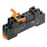 Relay socket, flat design, IP20, 2 CO contact , 8 A, Screw connection
