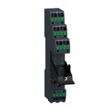 Harmony, Push-in socket with clamp, for RSB1A/RSB2A relays, 10 A, push-in terminals, separate contact