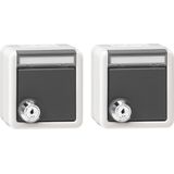 set 2x SCHUKO HC lock id.lock + in.sp. WP SM grey