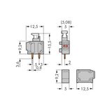 Stackable 2-conductor PCB terminal block push-button 0.75 mm² blue