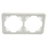 Cover frame pearl white double