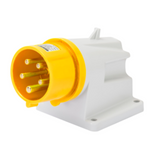 90° ANGLED SURFACE MOUNTING INLET - IP44 - 3P+E 32A 100-130V 50/60HZ - YELLOW - 4H - SCREW WIRING