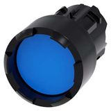 Pushbutton, 22 mm, round, plastic, blue, Front ring, high, castellated...3SU1000-0DB50-0AA0-Z X90