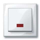 Rocker w. rectangular indicator window f. symbols, polar white, glossy, System M