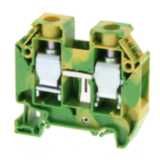 Ground DIN rail terminal block with screw connection for mounting on T