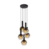 Lucide MARIUS - Pendant light - Ø 55 cm - 5xE27 - Black