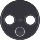 Centre plate for aerial soc. 2-/3hole, R.1/R.3/R.classic, black glossy