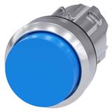 3SU1050-0BB50-0AA0-Z Y10 Pushbutton, 22 mm, round, metal, shiny, blue, pushbutton, raised momentary contact type, with laser labeling, upper case and lower case, always upper case