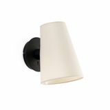 LUPE BLACK WALL LAMP BEIGE LAMPSHADE