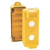 Pendant Station, Enclosure, 2-Hole in Face, Yellow, Plastic, IP66
