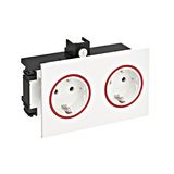 Double IT socket outlet f. Data trunking Signa Base,RAL 9010