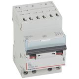 Circuit breaker DX³4500 6kA high inlet via automatic terminals low outlet screw terminals - four-pole 400V~ 6A curve C - 3 modules