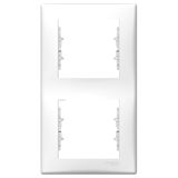 Sedna - vertical 2-gang frame - white