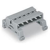 Double pin header DIN-35 rail mounting 4-pole gray