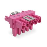 T-distribution connector 5-pole Cod. B pink