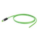 PROFINET Cable (assembled), M8 D-code - IP67 straight pin, Open, Numbe