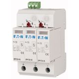 Surge arrester, pluggable, 600V DC, 2p+PE, with auxiliary contact