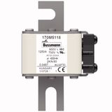 Fuse-link, high speed, 1250 A, AC 600 V, DIN 2, 61 x 77 x 108 mm, aR, DIN, IEC, single indicator