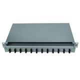 FO Patchpanel 19", 1U, sliding, for 12 fibers, ST, MM