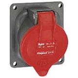 Panel mounting socket-inclined outlet Hypra-IP44 -380/415V -16A -3P+N+E -plastic