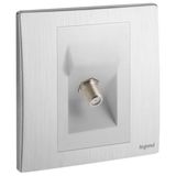 Mallia Senses - 1 gang "F" Type terminal TV socket outlet - Brushed Aluminium