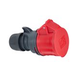 CEE connector, IP44, 32A, 4-pole, 400V, 6h, red