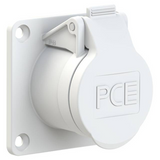 CEE-flanged socket straight 32A 2p 24/42V 10h IP67 TW