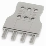 Strain relief plate 6-pole for 10 mm wide terminal blocks gray