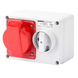 FIXED INTERLOCKED HORIZONTAL SOCKET-OUTLET - WITH BOTTOM - WITHOUT FUSE-HOLDER BASE - 3P+N+E 32A 346-415V - 50/60HZ 6H - IP44