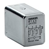Hermetically-sealed relay, plug-in, 14-pin, 4PDT, 3 A, bifurcated cont