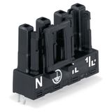 Socket for PCBs straight 4-pole black