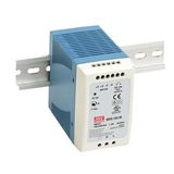 Pulse power supply unit 12V 7.5A 90W mounted on a DIN rail