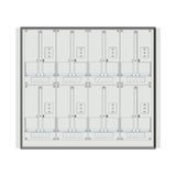 Meter box insert 2-rows, 8 meter boards / 17 Modul heights