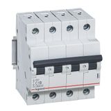 MCB RX³ 6000 - 4P - 400V~ - 10 A - C curve - prong/fork type supply busbars