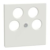 Central plate for Ankaro 4-way antenna sockets, polar white glossy