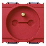 2P+E French outlet +block-device red