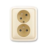 5513A-C02357 C Double socket outlet with earthing pins, shuttered, with turned upper cavity ; 5513A-C02357 C