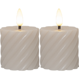 LED Pillar Candle 2P Flamme Swirl