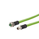 M12 Industrial Ethernet cable, X-coded, 10.0 m, M12 jack straight - M1