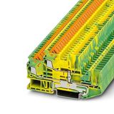 Protective conductor double-level terminal block