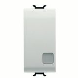 ONE-WAY SWITCH 1P 250V ac - 16AX ILLUMINABLE - WITH REPLACEABLE NEUTRAL LENS - 1 MODULE - SATIN WHITE - CHORUSMART