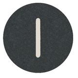 Button plate flat with inscription, black with white "I"